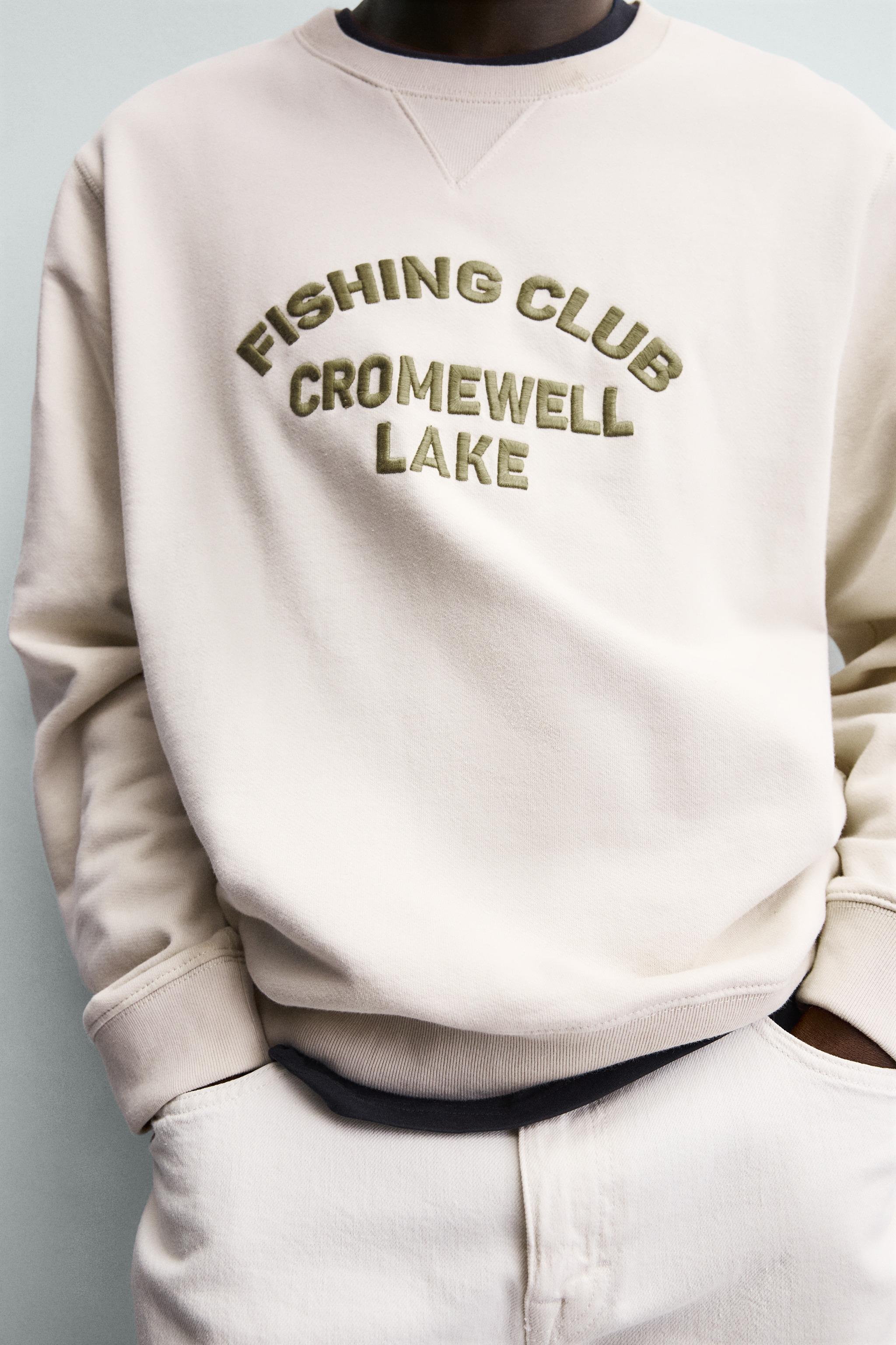 EMBROIDERED TEXT SWEATSHIRT